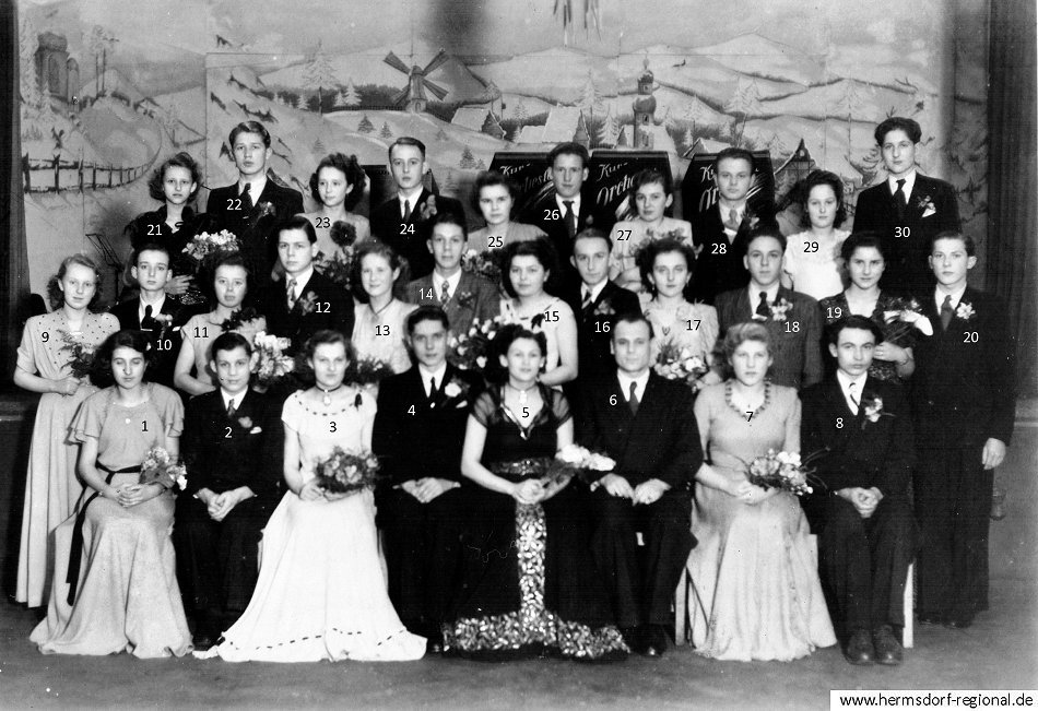 1950 Tanzstundenball der Tanzschule Jakobi - Foto im Hotel Beyer ("Friedrichshof") Bad Klosterlausnitz